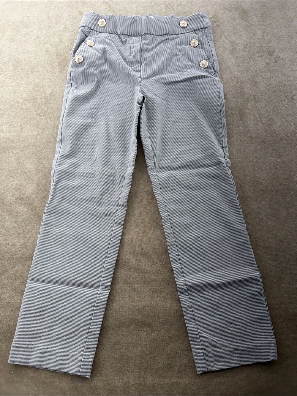 Jules & Leopold Light Blue and white Straight-Leg with Sailor Buttons